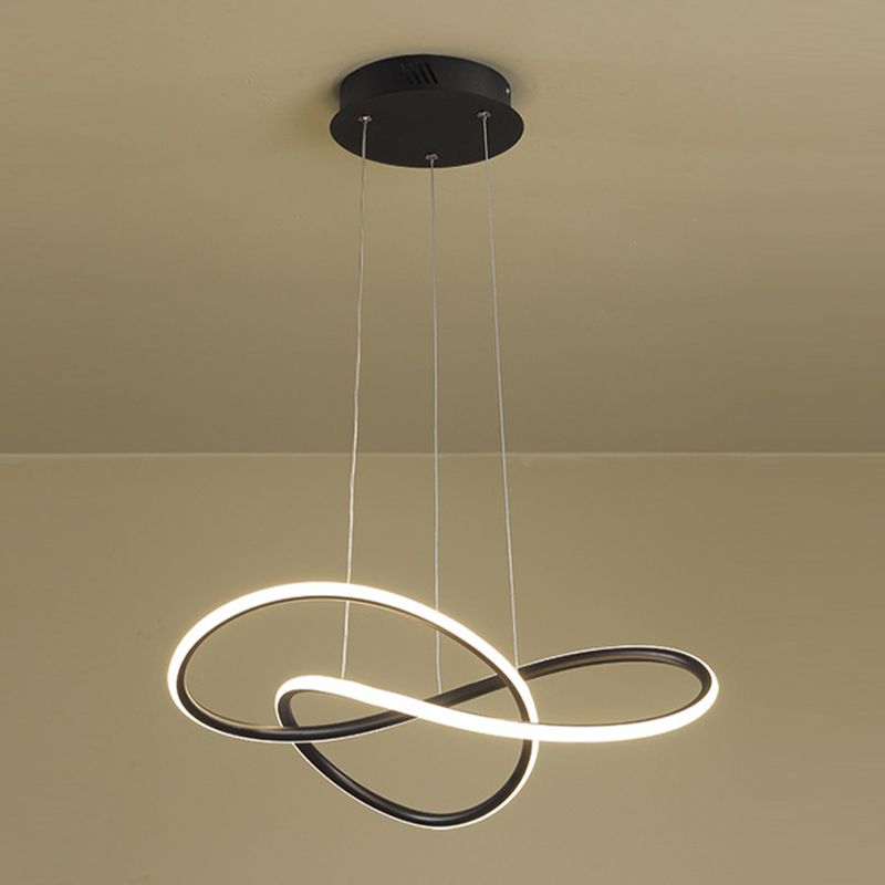 Metallkurven formen Deckenkronleuchter moderner LED -Decke Anhänger Licht für Wohnzimmer