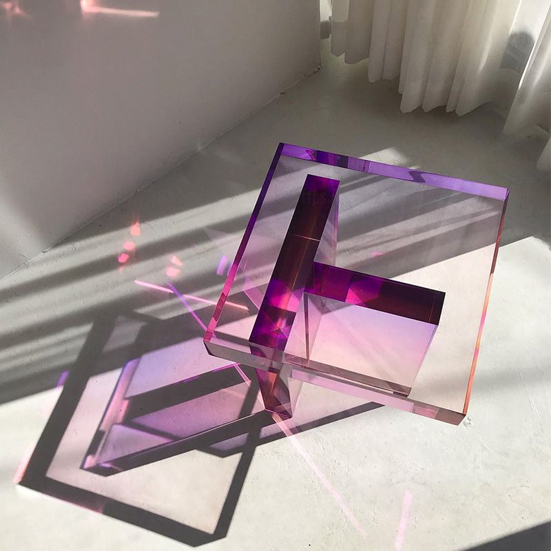 15" Wide Glam Corner Table Acrylic Square Accent Side Table for Living Room