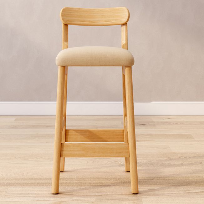 Modern Solid Wood  Counter Stool Bar-height Low Back Bar Stool with Footrest