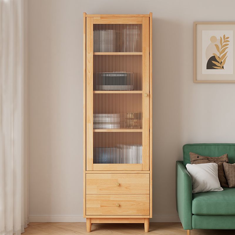 Contemporary Closed Back Bookshelf Solid Wood Bookcase with Drawers