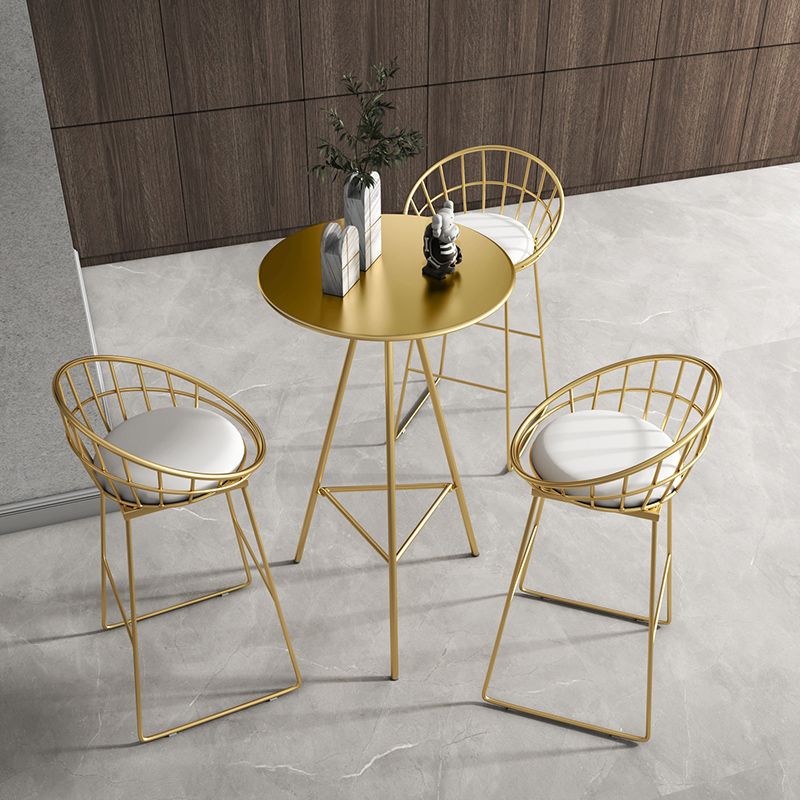 Glam 1/2/3/4 Pieces Round Bar Table Set Fixed Table Counter Set for Dining Room