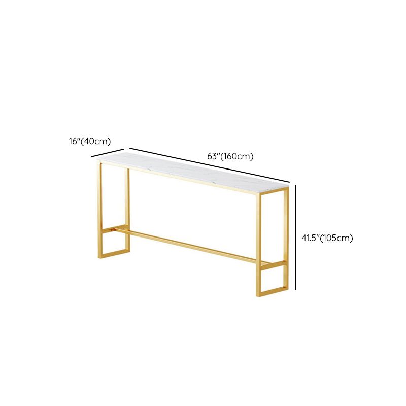 Glam 1/2/3 Pieces Bar Table Set Rectangle Bar Table with High Metal Stools
