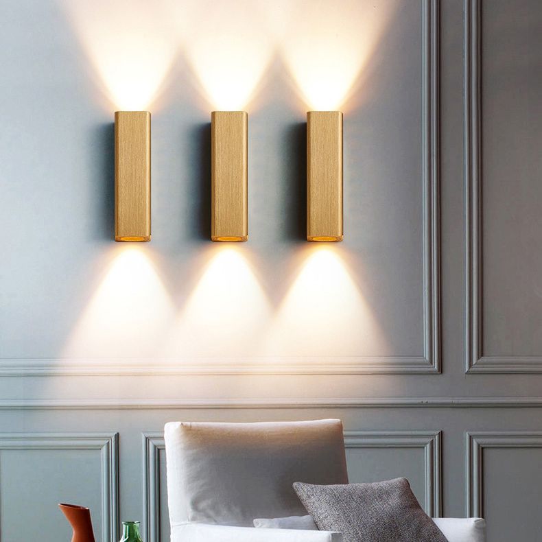 Rectangle Wall Lighting Fixtures Modern Style Aluminum 2-Lights Wall Mount Lamp