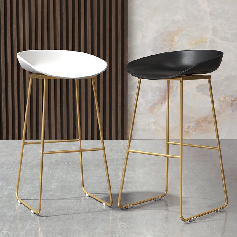 Modern Backrest Counter Stool Iron Cafe Bar Stool with Acrylic Seat