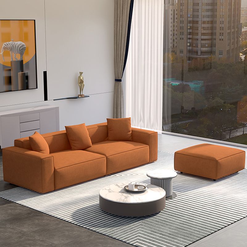 Square Armrest Latex Padded/light Grey Dark Grey/off-white/orange Sofa