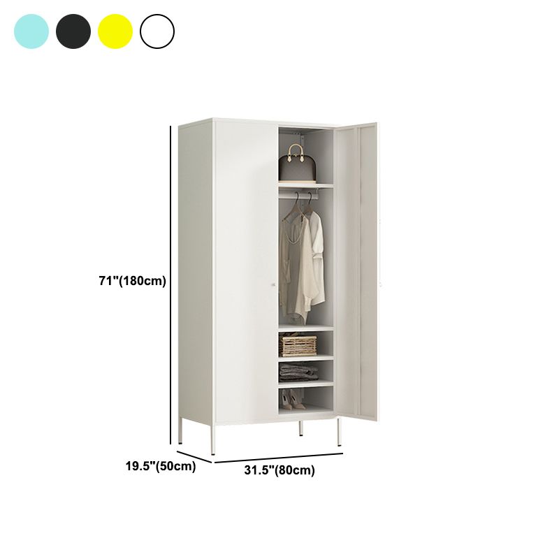 Contemporary Style Wardrobe 1-Door Metal Wardrobe Closet for Bedroom
