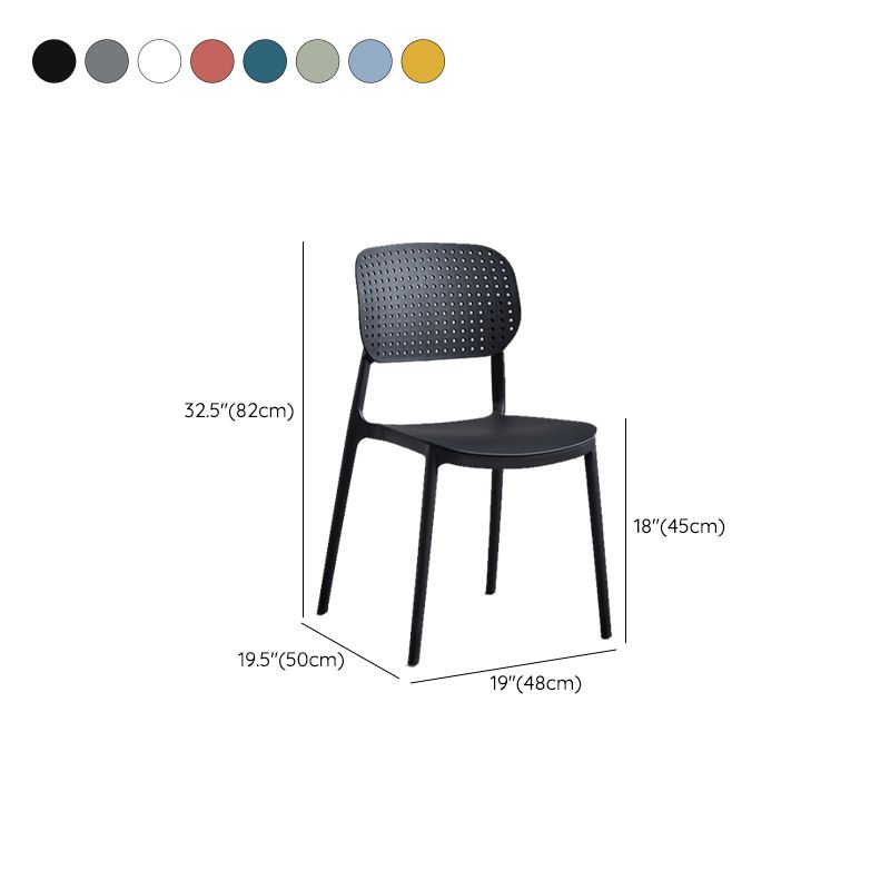 Modern Home Kitchen Chair Open Back Plastic Dining Side Chair