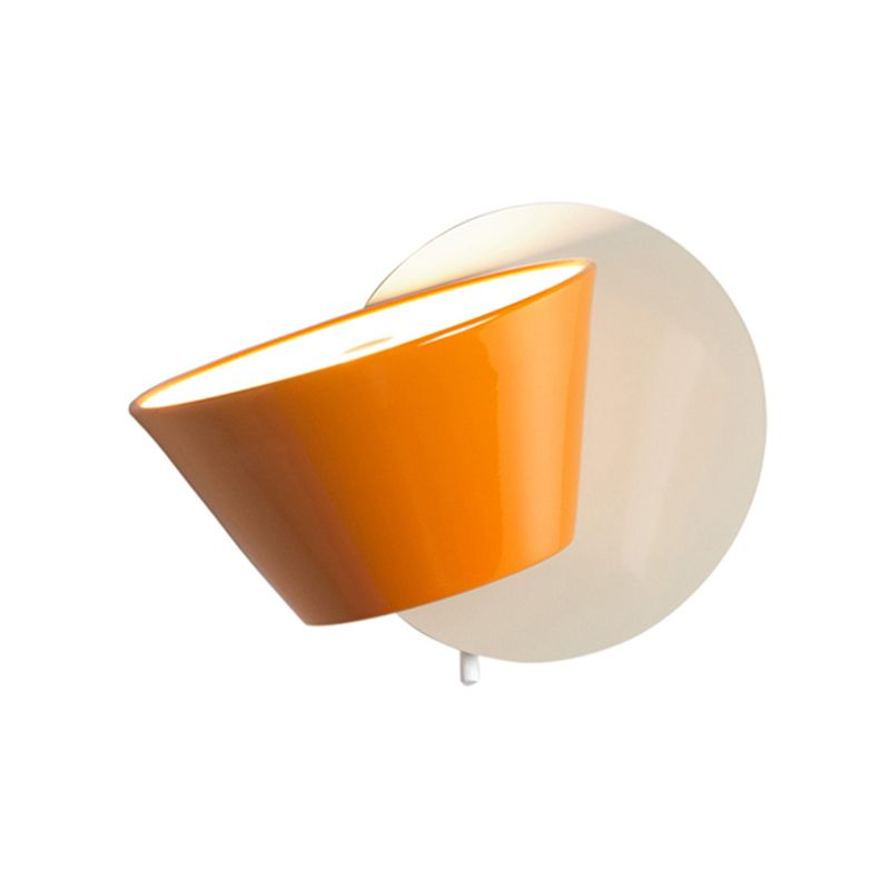 1 Light Drum Wall Sconce Modern Style Metal Wall Lighting for Living Room