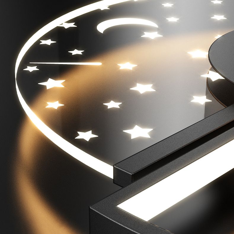 Geometry Shape LED Sky Star Ceiling Lamp Modern Iron 3 Lights Flush Mount for Bedroom