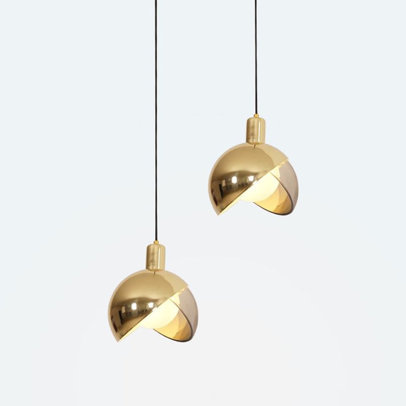 Luce a sospensione singolo a globo di ottone antico nella moderna lampada a sospensione di ferro elettroplate artistico