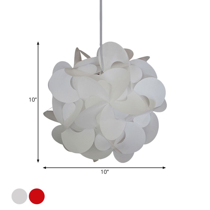 10"/12"/16" Wide Windmill Plastic Ceiling Pendant Modern 1 Light Red/White Hanging Light Fixture
