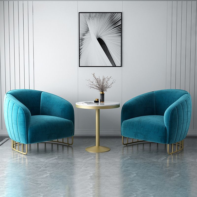 Velvet 29.52" Wide Sofa for Living Room Tuxedo Arm Sofa with Metal Frame