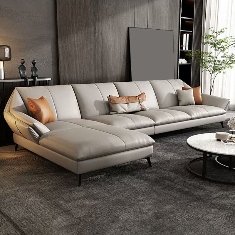 Contemporary Cushions Flared Arm Faux Leather Stationary Seating