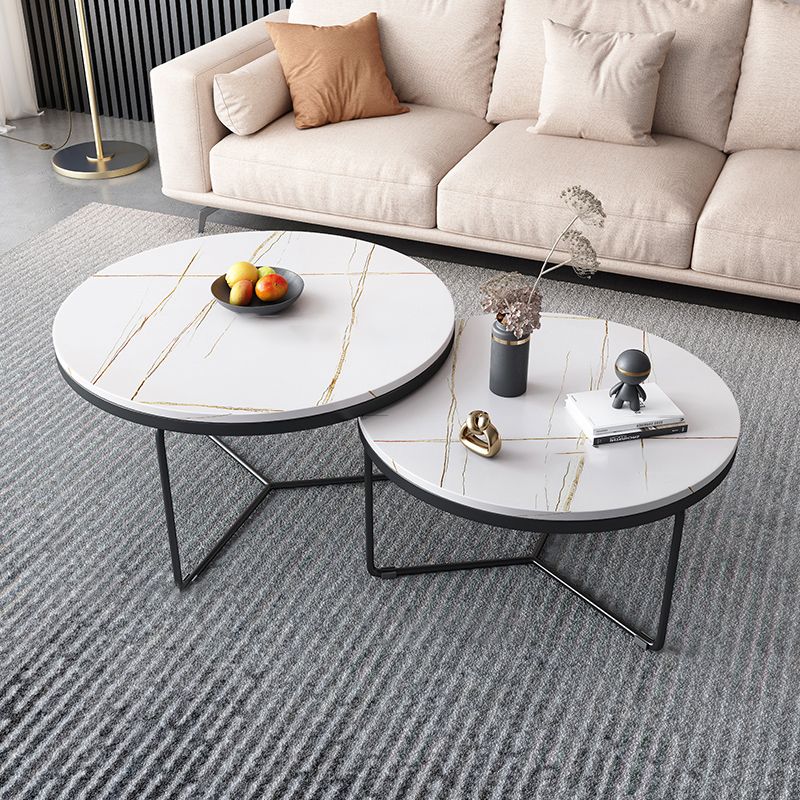 Round Slate Coffee Table Minimalist Coffee Table for Living Room