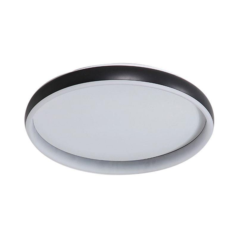 Zwart/Wit/Bruin Ronde Inbouwplafondlamp Simplicity LED Metalen Plafondlamp met Acryl Diffusor in Wit/Warm Licht