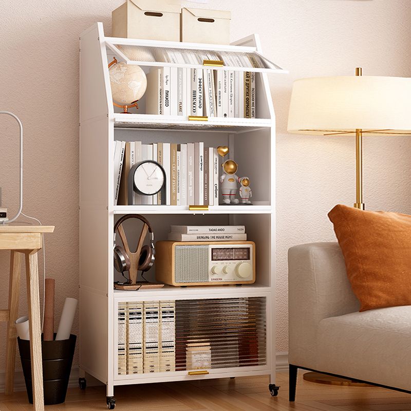 Glam Closed Back Standard Bookshelf Metal Bookcase for Study Room
