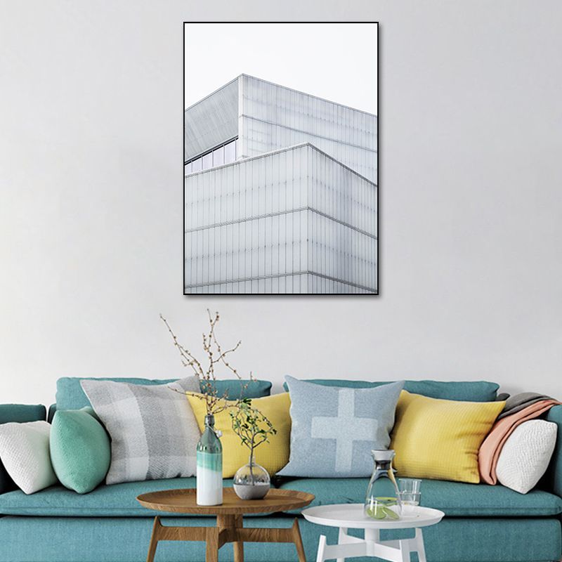 Modernism Skyscraper Exterior View Canvas Light-Color Architecture Wall Art Decor