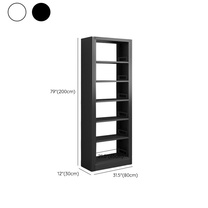 Modern Open Back Bookshelf Standard Metal Bookcase with Shelves