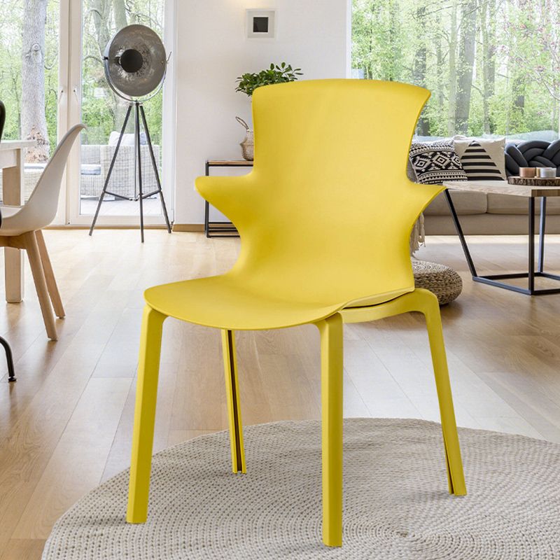 Home Stacking Side Chair Indoor Plastic Wingback Dining Chair