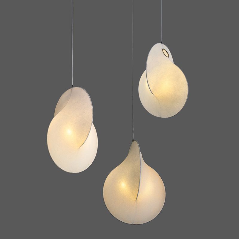 3-licht zijden hangend licht in moderne beknopte stijl roestvrijstalen geometrische hanglamp in het wit