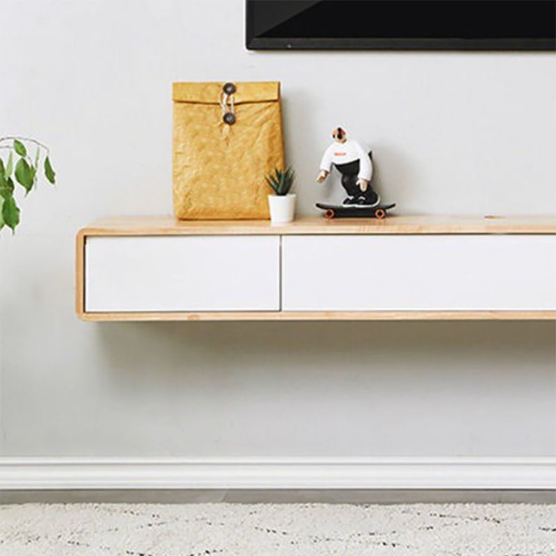 Contemporary Wood TV Console Floating TV Media Stand for Living Room