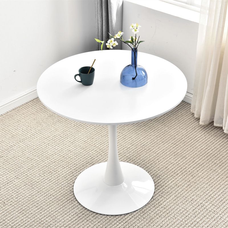 Modern Manufactured Wood Tulip Table Matte Finish Round Dining Table