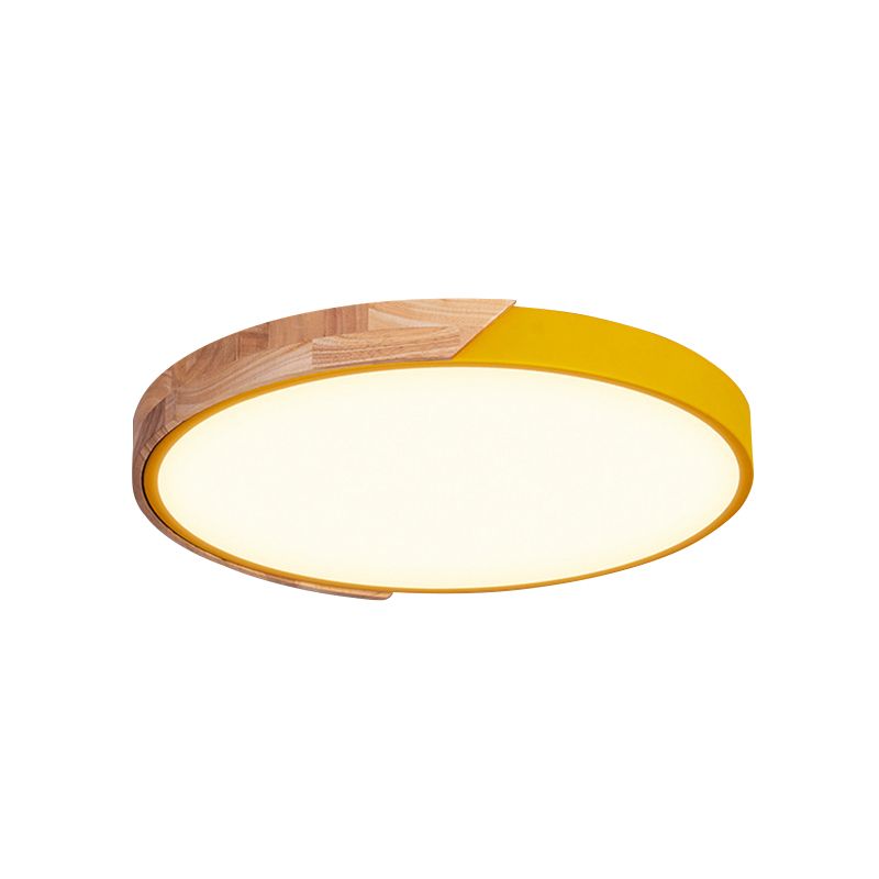 Rond plafondlamp, modern metaal, roze/geel/groen, LED-inbouwlamp, 16"/19,5" breed