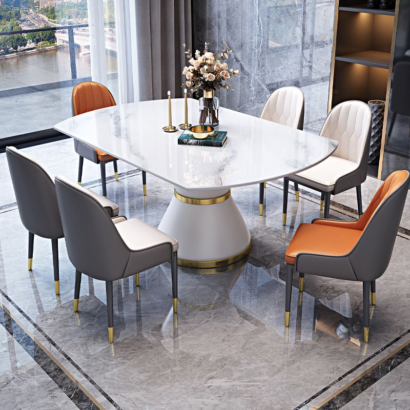 Sintered Stone Top Room Table Pedestal Dining Table for Kitchen