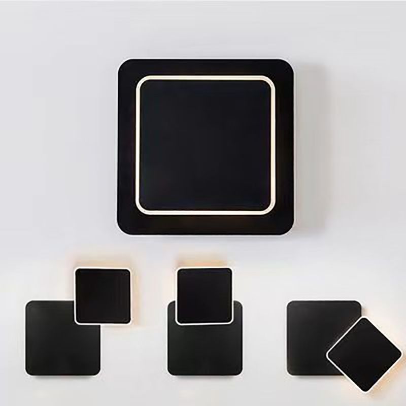 1 Light Geometry Wall Sconce Modern Style Metal Wall Lighting for Bedroom