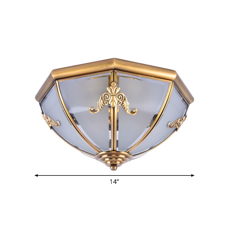 Small/Medium/Large Brass 2/3/6 Lights Flush Mount Classic Opal Glass Bowl Flush Mount Ceiling Light