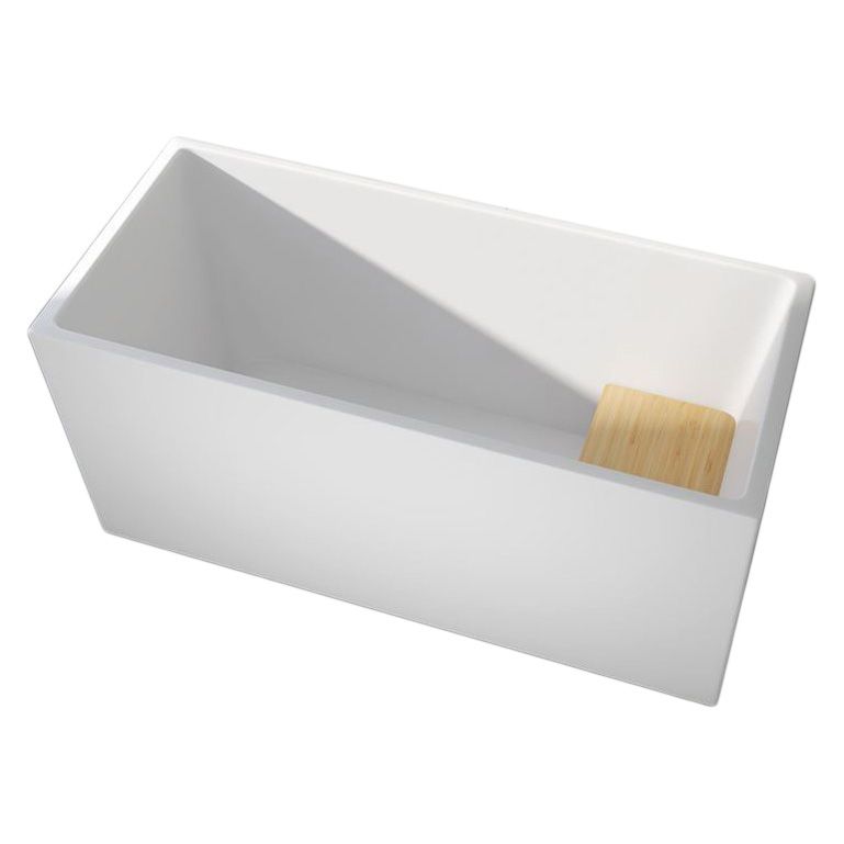Modern Rectangular Acrylic Bathtub Freestanding Soaking Center Bath (Board not Included)