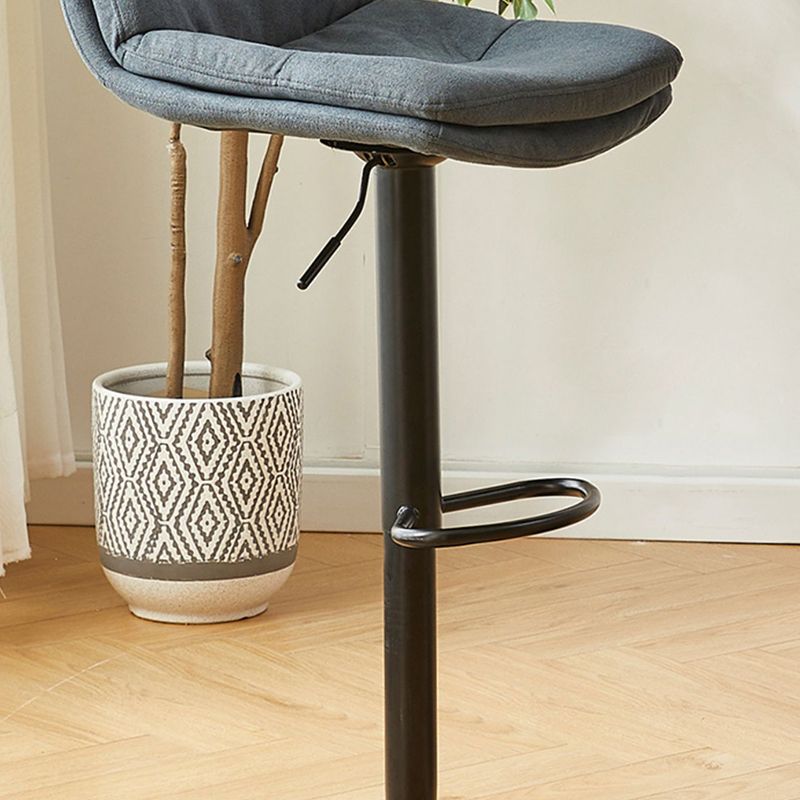 Modern Style Revolving Adjustable Upholstered Bar Stool with Metal Legs