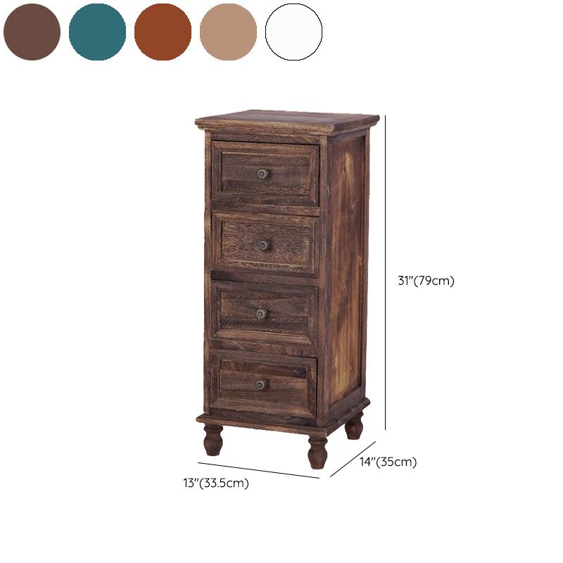 Nautical Solid Wood Storage Chest Bedroom Vertical Chest with Drawers