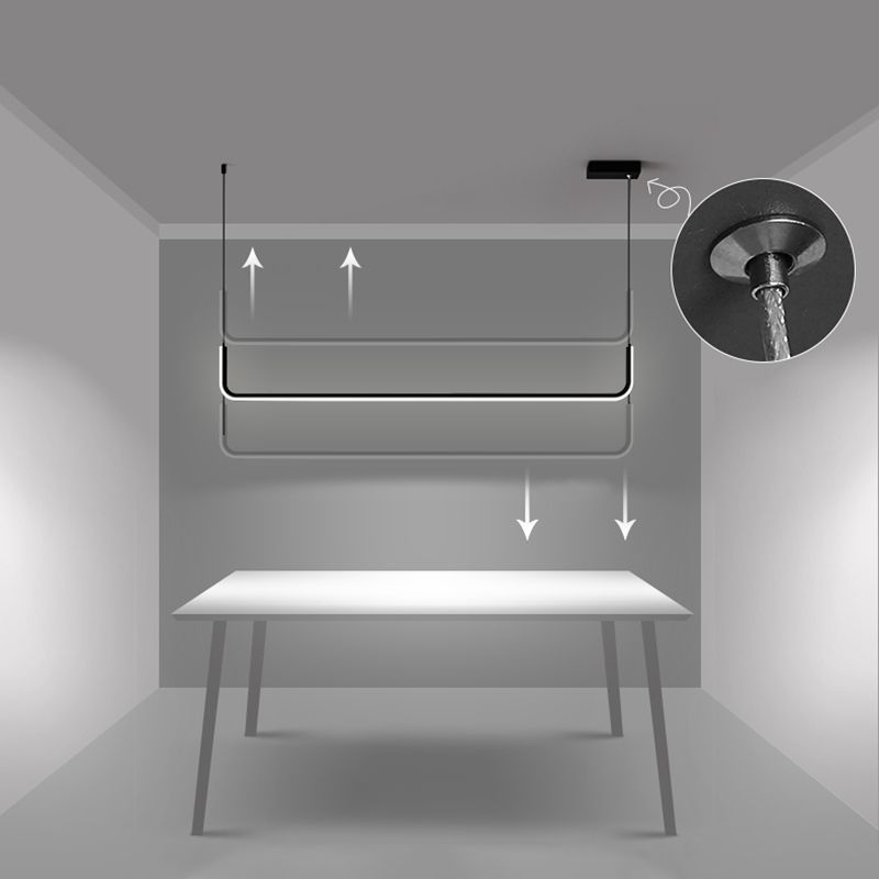 Linear Shape Pendant Lights Contemporary Style Metal Pendant Lighting Fixtures