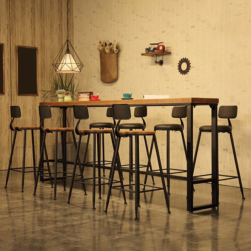 Industrial Backrest Bar Stools Metal Barstool with Metal Legs