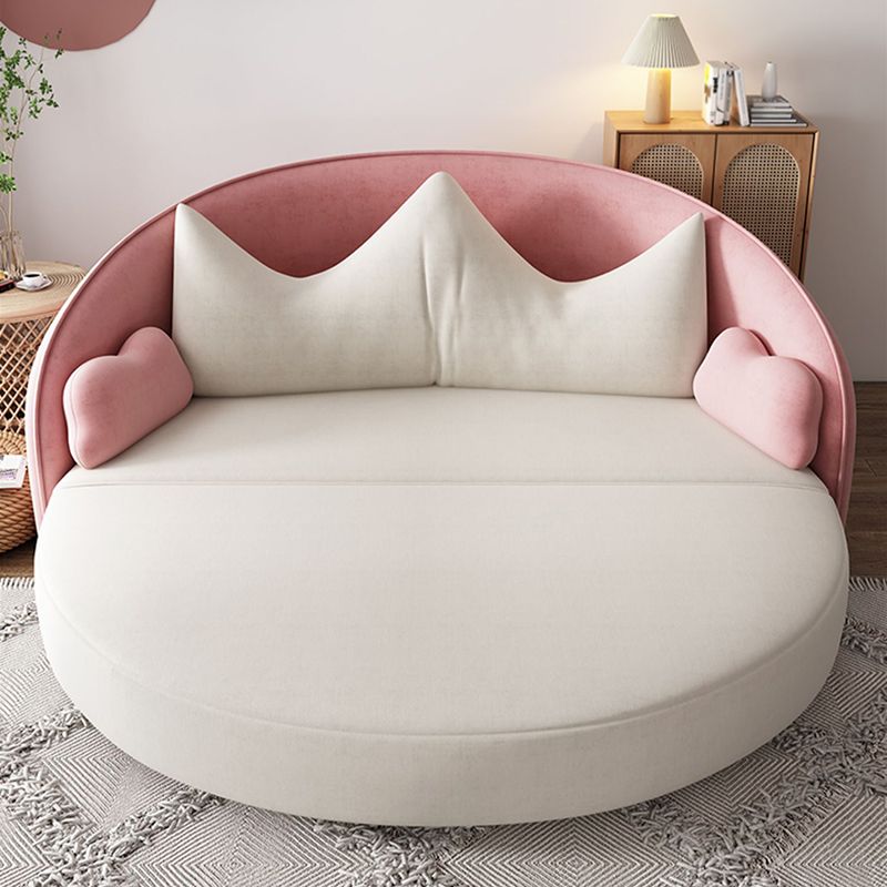 Foldable Glam Sofa Bed No Distressing Pink Pillow Back Sleeper Sofa