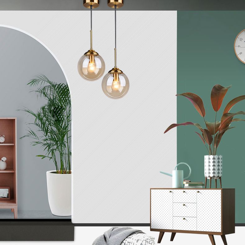 Oval Glass Modern Minimalist Suspension Pendant Light 6" Diameter Coffee Shop Hanging Lamp with 47" Hanging Wire