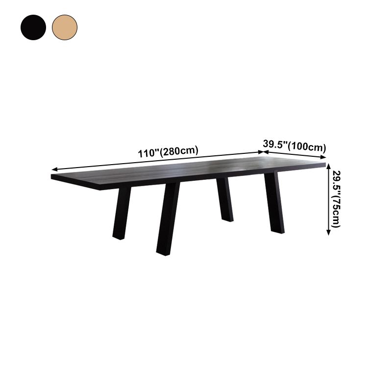 Rectangle 4 Legs Industrial Table Solid Wood Fixed Table for Dining Room