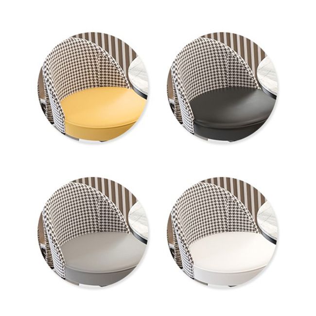 Industrial Round Bar Table Set 1/2/3 Pieces Stone Counter Table with Solid Back Stools