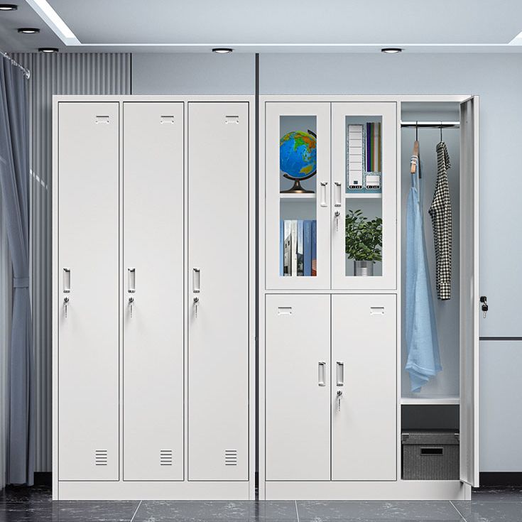 Metal Contemporary Cabinet for Home Grey Steel Storage Cabinet