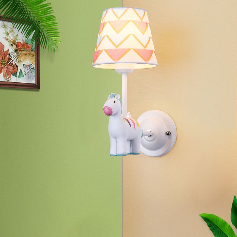 Nordic Style Wall Light Fabric Shade Wall Lamp for Children's Room (Included Doll)