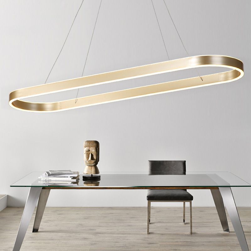 Moderne Style Island Lampe einfache LED -Aluminium -Anhängerleuchte für Esszimmer