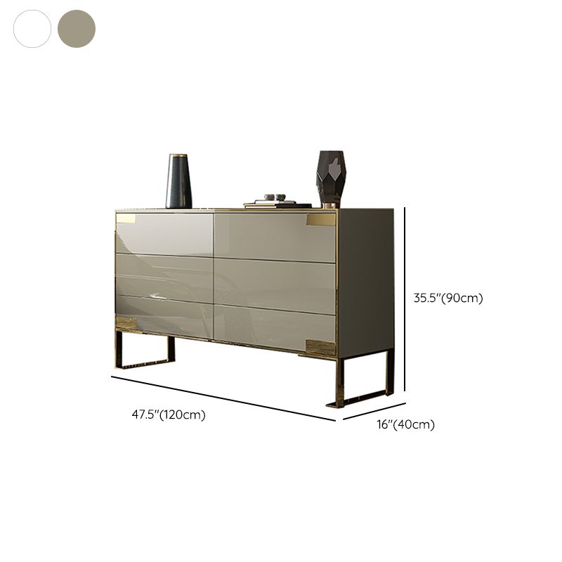 Wooden Storage Chest Dresser Classic Glam Dresser for Home Office