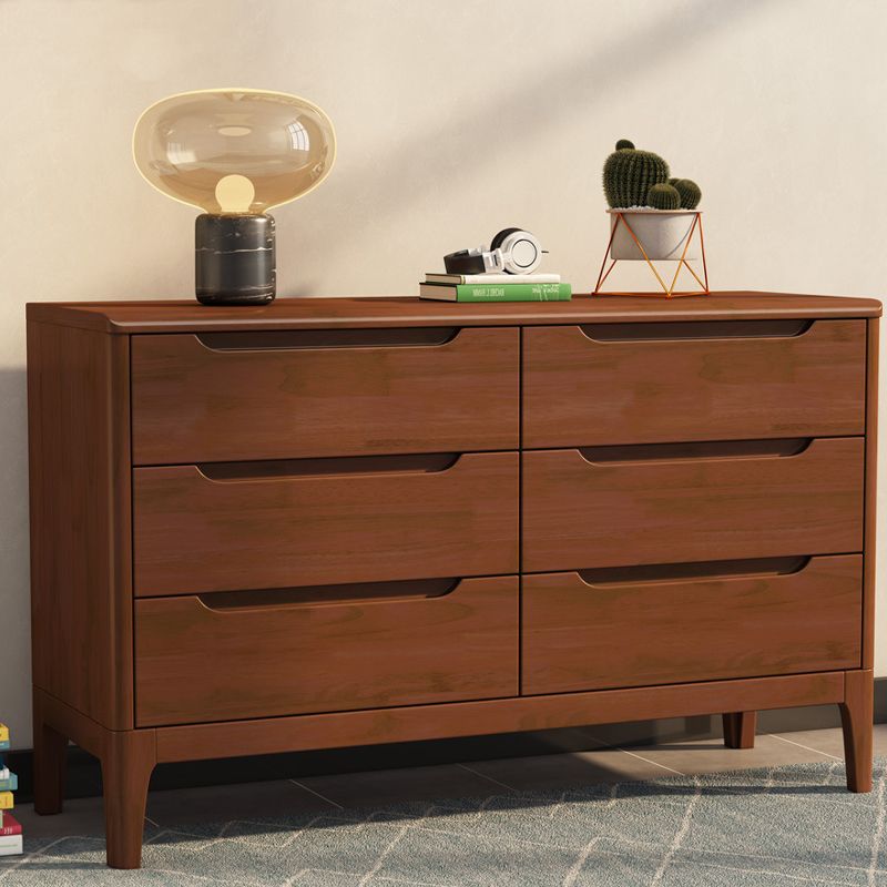 Contemporary Chest Home Rubber Wood Storage Chest with Drawers