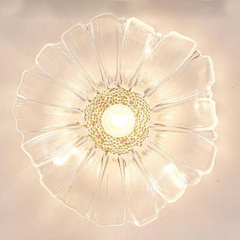 Lampada da soffitto a forma di fiore Moderna in ferro 1 luce da incasso con foro da 2-3,5 '' per corridoio