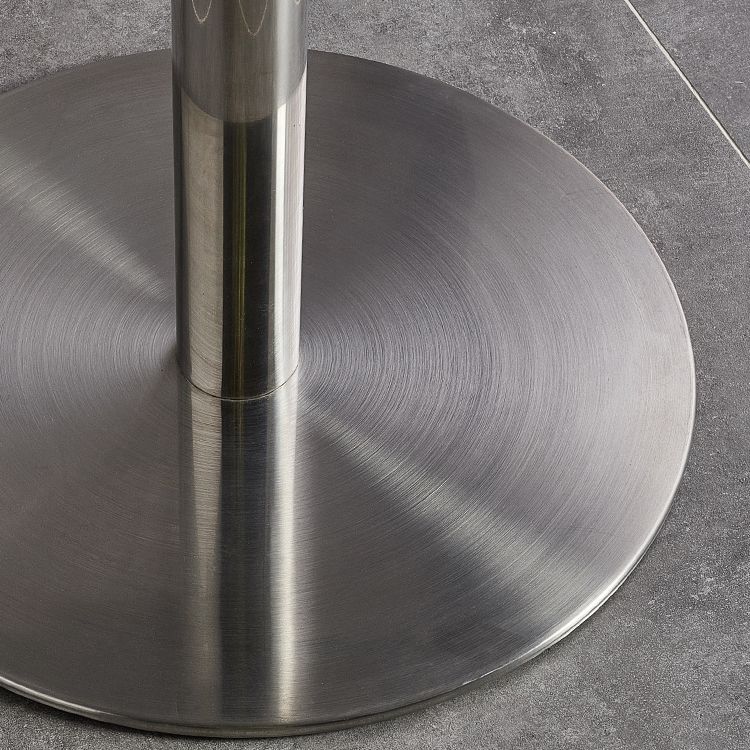 Metal Industrial Table Stainless Steel Top Dining Table with Pedestal Base