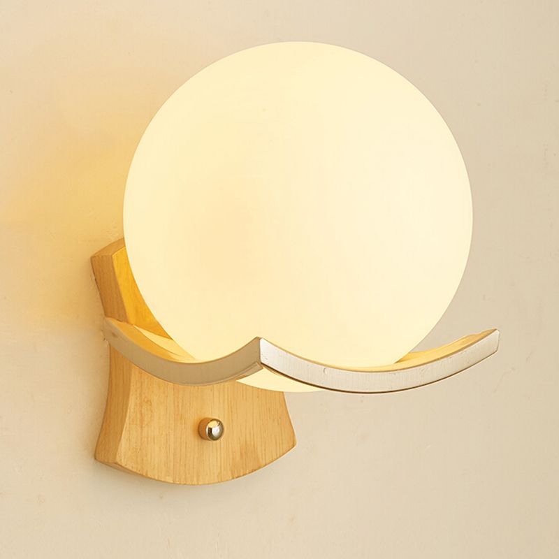 Spherical Wall Disconce Japanese Glass 1 Light Sponces con control inteligente