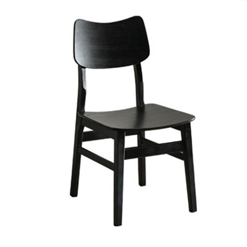 Wood Kitchen Dining Side Chair Ladder Back Side Chair in Black