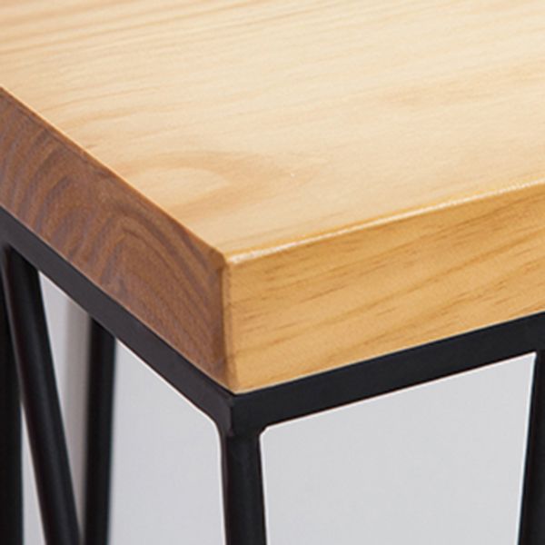 Rectangle Bar Table Modern Solid Wood Bar Height Table with Shelves