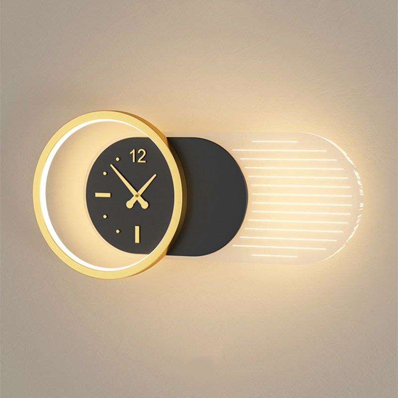 1 Light Geometric Wall Mount Light Contemporary Metal Wall Lamp for Bedroom